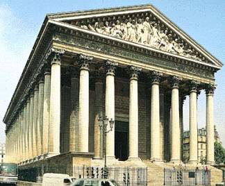 Fachada de la Iglesia de la Madeleine (París)