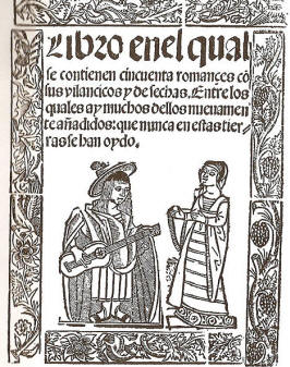 Portada de la primera colección de romances que se conoce (1525)