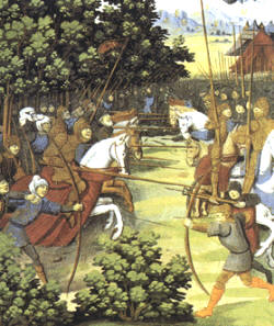 Escena de la batalla de Roncesvalles, motivo que influyó en la creación de la famosa obra Canción de Roldán