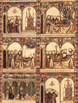 Ilustración de las Cantigas de Santa María, obra que indica el estado y relevancia en su tiempo de la lengua galaico-portuguesa