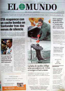 La prensa: El Mundo, Año XIV, Nº 4.749, 4/12/2002, Portada 
