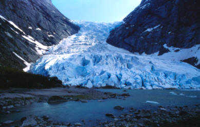 Desplazamiento de un glaciar alpino