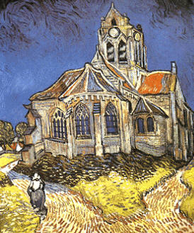 La iglesia de Auvers-sur-Oise, de Van Gogh. Museo de Orsay, París